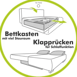 Jockenhöfer Gruppe Ecksofa »Luciano L-Form, B: 282 cm« mit Schlaffunktion, Bettkasten, induktive Ladestation & USB-Anschluss