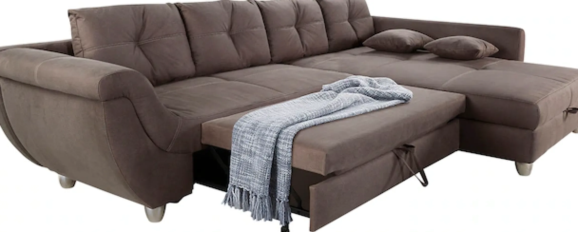Jockenhöfer Gruppe Ecksofa »Maranello L-Form, B: 330 cm« mit Schlaffunktion, Bettkasten & Zierkissen
