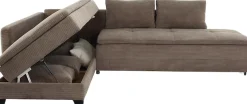 Jockenhöfer Gruppe Ecksofa »Madrid L-Form, B: 306 cm, Liegefl. 180x200 cm, Dauerschläfer« mit Bettfuntkion, Bettkasten, Topper & Regal, Boxspringbettaufbau