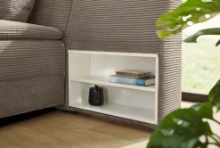Jockenhöfer Gruppe Ecksofa »Madrid L-Form, B: 306 cm, Liegefl. 180x200 cm, Dauerschläfer« mit Bettfuntkion, Bettkasten, Topper & Regal, Boxspringbettaufbau