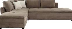 Jockenhöfer Gruppe Ecksofa »Madrid L-Form, B: 306 cm, Liegefl. 180x200 cm, Dauerschläfer« mit Bettfuntkion, Bettkasten, Topper & Regal, Boxspringbettaufbau