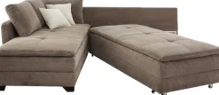 Jockenhöfer Gruppe Ecksofa »Madrid L-Form, B: 306 cm, Liegefl. 180x200 cm, Dauerschläfer« mit Bettfuntkion, Bettkasten, Topper & Regal, Boxspringbettaufbau