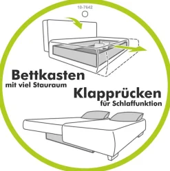 Jockenhöfer Gruppe Ecksofa »Nivaris L-Form, B: 197 cm« mit Schlaffunktion & Bettkasten, Unser Dauertiefpreis