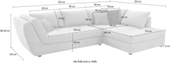 Jockenhöfer Gruppe Ecksofa »Rascasse L-Form, B: 322 cm« mit Zierkissen, XXL-Sofa