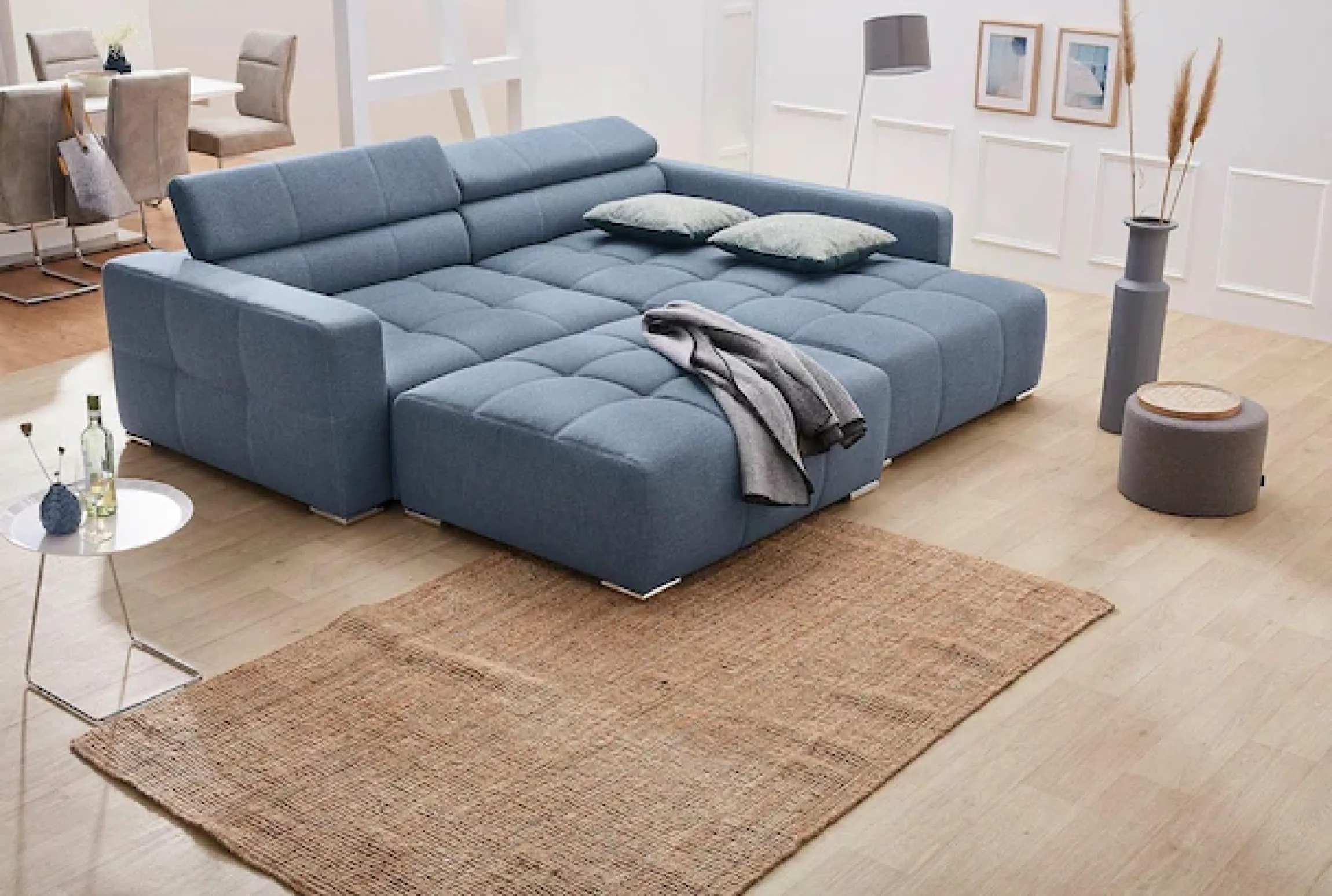 Jockenhöfer Gruppe Ecksofa »Salerno L-Form, B: 280 cm« im Big-Sofa-Style, mit Kopfteilverstellung & Zierkissen