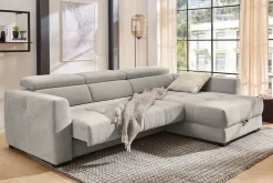 Jockenhöfer Gruppe Ecksofa »San Marino L-Form, B: 300 cm, mit 30 cm elektr. Sitztiefenverstellung« mit Bettkasten, Kopfteilverstellung, USB-Anschluss & Zierkissen