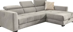 Jockenhöfer Gruppe Ecksofa »San Marino L-Form, B: 300 cm, mit 30 cm elektr. Sitztiefenverstellung« mit Bettkasten, Kopfteilverstellung, USB-Anschluss & Zierkissen