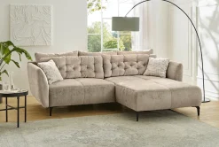 Jockenhöfer Gruppe Ecksofa »Salo L-Form, B: 251 cm« im Retrolook mit Wellenfederung, mit Zierkissen