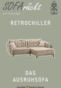 Jockenhöfer Gruppe Ecksofa »Salo L-Form, B: 251 cm« im Retrolook mit Wellenfederung, mit Zierkissen