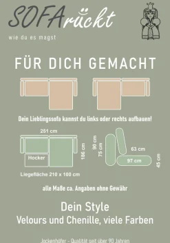 Jockenhöfer Gruppe Ecksofa »Salo L-Form, B: 251 cm« im Retrolook mit Wellenfederung, mit Zierkissen