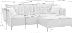 Jockenhöfer Gruppe Ecksofa »Salo L-Form, B: 251 cm« im Retrolook mit Wellenfederung, mit Zierkissen