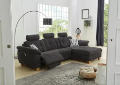 Jockenhöfer Gruppe Ecksofa »Savona L-Form, B: 299cm« mit elektr. Relaxfunktion, USB, 2 Zierkissen & 3 Kopfstützen