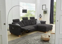 Jockenhöfer Gruppe Ecksofa »Savona L-Form, B: 299cm« mit elektr. Relaxfunktion, USB, 2 Zierkissen & 3 Kopfstützen