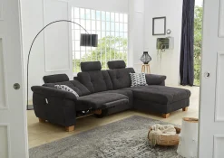Jockenhöfer Gruppe Ecksofa »Savona L-Form, B: 299cm« mit elektr. Relaxfunktion, USB, 2 Zierkissen & 3 Kopfstützen