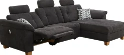Jockenhöfer Gruppe Ecksofa »Savona L-Form, B: 299cm« mit elektr. Relaxfunktion, USB, 2 Zierkissen & 3 Kopfstützen