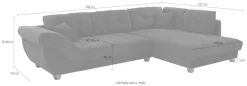 Jockenhöfer Gruppe Ecksofa »Siena L-Form, B: 346 cm« mit Zierkissen, große Sitz- und Liegefläche