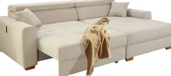 Jockenhöfer Gruppe Ecksofa »Slider L-Form, B: 277 cm Couch, 60cm elektrische Sitztiefenverstellung« 140kg Belastbarkeit, USB-Anschluss, Kopfteilverstellung & Zierkissen