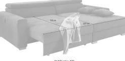 Jockenhöfer Gruppe Ecksofa »Slider L-Form, B: 277 cm Couch, 60cm elektrische Sitztiefenverstellung« 140kg Belastbarkeit, USB-Anschluss, Kopfteilverstellung & Zierkissen