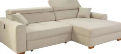 Jockenhöfer Gruppe Ecksofa »Slider L-Form, B: 277 cm Couch, 60cm elektrische Sitztiefenverstellung« 140kg Belastbarkeit, USB-Anschluss, Kopfteilverstellung & Zierkissen