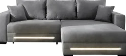 Jockenhöfer Gruppe Ecksofa »Spotlight XL L-Form, B: 261 cm« mit Schlaffunktion, Bettkasten, Licht & 2 Zierkissen