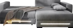 Jockenhöfer Gruppe Ecksofa »Spotlight XL L-Form, B: 261 cm« mit Schlaffunktion, Bettkasten, Licht & 2 Zierkissen