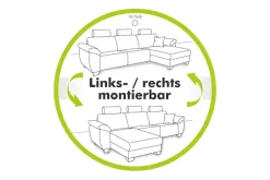 Jockenhöfer Gruppe Ecksofa »Spotlight XL L-Form, B: 261 cm« mit Schlaffunktion, Bettkasten, Licht & 2 Zierkissen