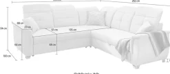 Jockenhöfer Gruppe Ecksofa »Udine L-Form, B: 263 cm« mit Schlaffunktion, Bettkasten, Kopfteilverstellung & Zierkissen