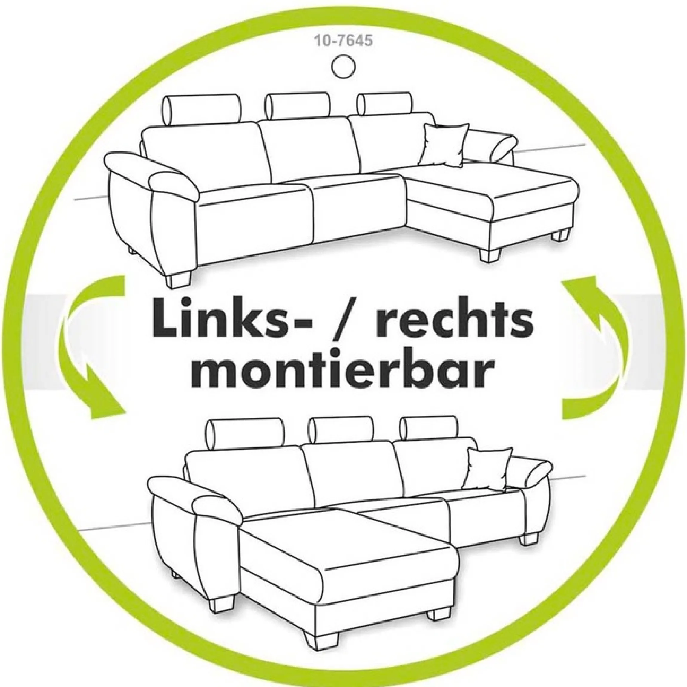 Jockenhöfer Gruppe Ecksofa »Udine L-Form, B: 263 cm« mit Schlaffunktion, Bettkasten, Kopfteilverstellung & Zierkissen