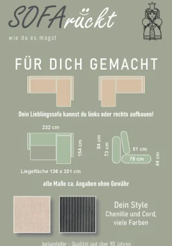 Jockenhöfer Gruppe Ecksofa »Venezia L-Form, B: 234 cm« mit Schlaffunktion, Bettkasten & Zierkissen