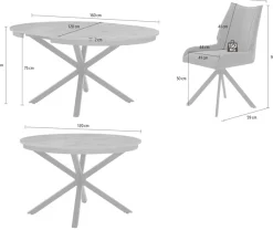 Jockenhöfer Gruppe Essgruppe »Olbia/Madison Sitzgruppe (Set, 5-tlg., 1 Ausziehtisch und 4 Stühle)« 5 tlg. Tisch mit Butterflyauszug, 120-160 cm, Wildeiche