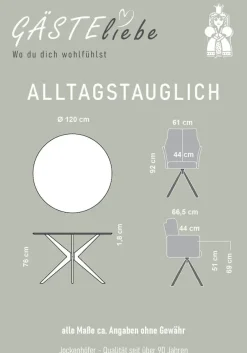 Jockenhöfer Gruppe Essgruppe »Kopenhagen/Santorini, Sitzgruppe (Set, 5-tlg., 1 Tisch, 4 Stühle)« 5 tlg. Tischplatte melaminbeschichtet, Sessel 360° drehbar, mit Auto-Return
