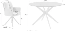 Jockenhöfer Gruppe Essgruppe »Kopenhagen/Santorini, Sitzgruppe (Set, 5-tlg., 1 Tisch, 4 Stühle)« 5 tlg. Tischplatte melaminbeschichtet, Sessel 360° drehbar, mit Auto-Return