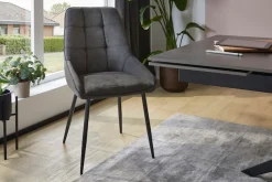 Jockenhöfer Gruppe Essgruppe »ROGER, Sitzgruppe, Esstisch 160 cm, 4 Stühle« Set, Esstisch 160 cm plus 4 Esszimmerstühle, 5 Stk. tlg. Tischplatte Wildeiche, U-Gestell, Stühle mit Webstoff