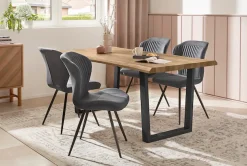 Jockenhöfer Gruppe Esstisch »Margot« 180x90 cm geschwungene Baumkantenoptik und schwarzes Untergestell