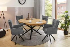 Jockenhöfer Gruppe Esstisch »Olbia« rund, ausziehbar (120-160cm), platzsparend, Metalluntergestell