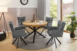 Jockenhöfer Gruppe Esstisch »Olbia« rund, ausziehbar (120-160cm), platzsparend, Metalluntergestell