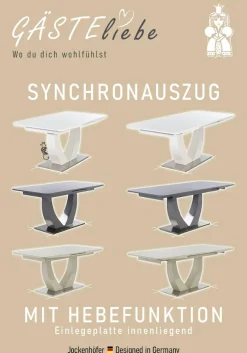 Jockenhöfer Gruppe Esstisch »Ulm, NEU in kaschmir« Hochglanz, mit Synchronauszug, Breite 160-200 cm