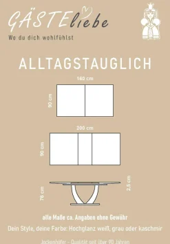 Jockenhöfer Gruppe Esstisch »Ulm, NEU in kaschmir« Hochglanz, mit Synchronauszug, Breite 160-200 cm