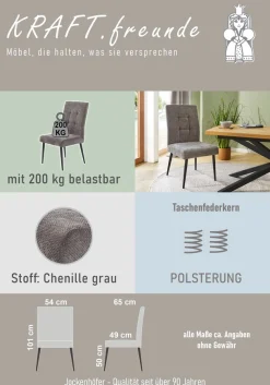 Jockenhöfer Gruppe 4-Fußstuhl »Suma« (Set) 2 Stk.4-Fuss Stuhl, bis zu 200 kg belastbar, Taschenfederkern