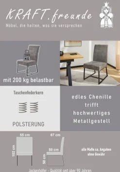 Jockenhöfer Gruppe Kufenstuhl »Goliath« (Set) 2 Stk.4-Fuss-Kufen-Stuhl, bis zu 200 kg belastbar, Taschenfederkern