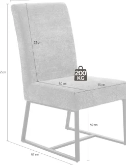 Jockenhöfer Gruppe Kufenstuhl »Goliath« (Set) 2 Stk.4-Fuss-Kufen-Stuhl, bis zu 200 kg belastbar, Taschenfederkern