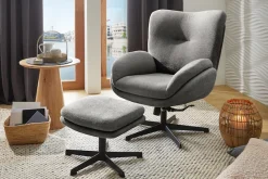 Jockenhöfer Gruppe Relaxsessel »Hawaii, B: 76 cm, Sitzhöhe: 48 cm« Set: mit Hocker, 360° Drehfunktion, feststellbare Wipp-Funktion
