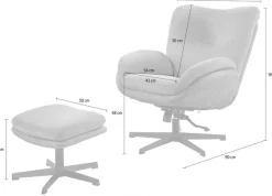Jockenhöfer Gruppe Relaxsessel »Hawaii, B: 76 cm, Sitzhöhe: 48 cm« Set: mit Hocker, 360° Drehfunktion, feststellbare Wipp-Funktion