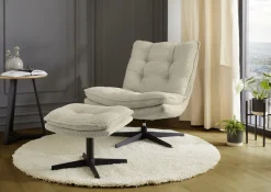 Jockenhöfer Gruppe Relaxsessel »Kasper, B: 76 cm, Sitzhöhe: 47 cm« Set: mit Hocker, 360° Drehfunktion, Cord
