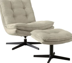 Jockenhöfer Gruppe Relaxsessel »Kasper, B: 76 cm, Sitzhöhe: 47 cm« Set: mit Hocker, 360° Drehfunktion, Cord