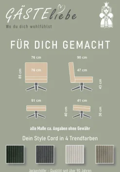 Jockenhöfer Gruppe Relaxsessel »Kasper, B: 76 cm, Sitzhöhe: 47 cm« Set: mit Hocker, 360° Drehfunktion, Cord
