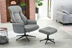 Jockenhöfer Gruppe Relaxsessel »Eva, B: 77 cm, Sitzhöhe: 50 cm« Set: mit Hocker, Dreh- & Relaxfunktion