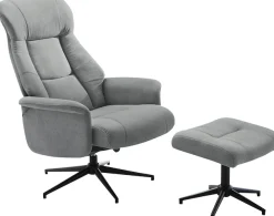Jockenhöfer Gruppe Relaxsessel »Eva, B: 77 cm, Sitzhöhe: 50 cm« Set: mit Hocker, Dreh- & Relaxfunktion