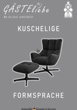Jockenhöfer Gruppe Relaxsessel »Melania, B: 73 cm, Sitzhöhe: 45 cm« Set: mit Hocker, 360° Drehfunktion, kuscheliger Webstoff