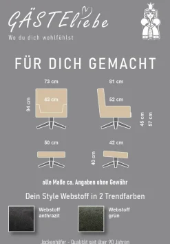 Jockenhöfer Gruppe Relaxsessel »Melania, B: 73 cm, Sitzhöhe: 45 cm« Set: mit Hocker, 360° Drehfunktion, kuscheliger Webstoff